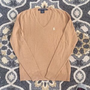 Ralph Lauren V Neck Tan Sweater M